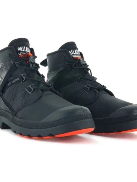 Palladium Pampa Travel Lite+ Waterproof Boots | Elastic Cord | Black